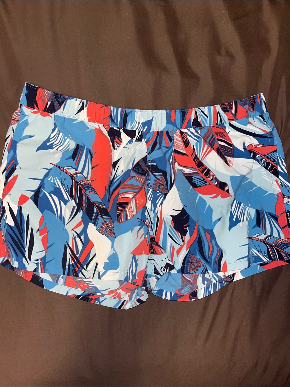 Patagonia Women’s Blue, Red & White Tropical Athletic Shorts